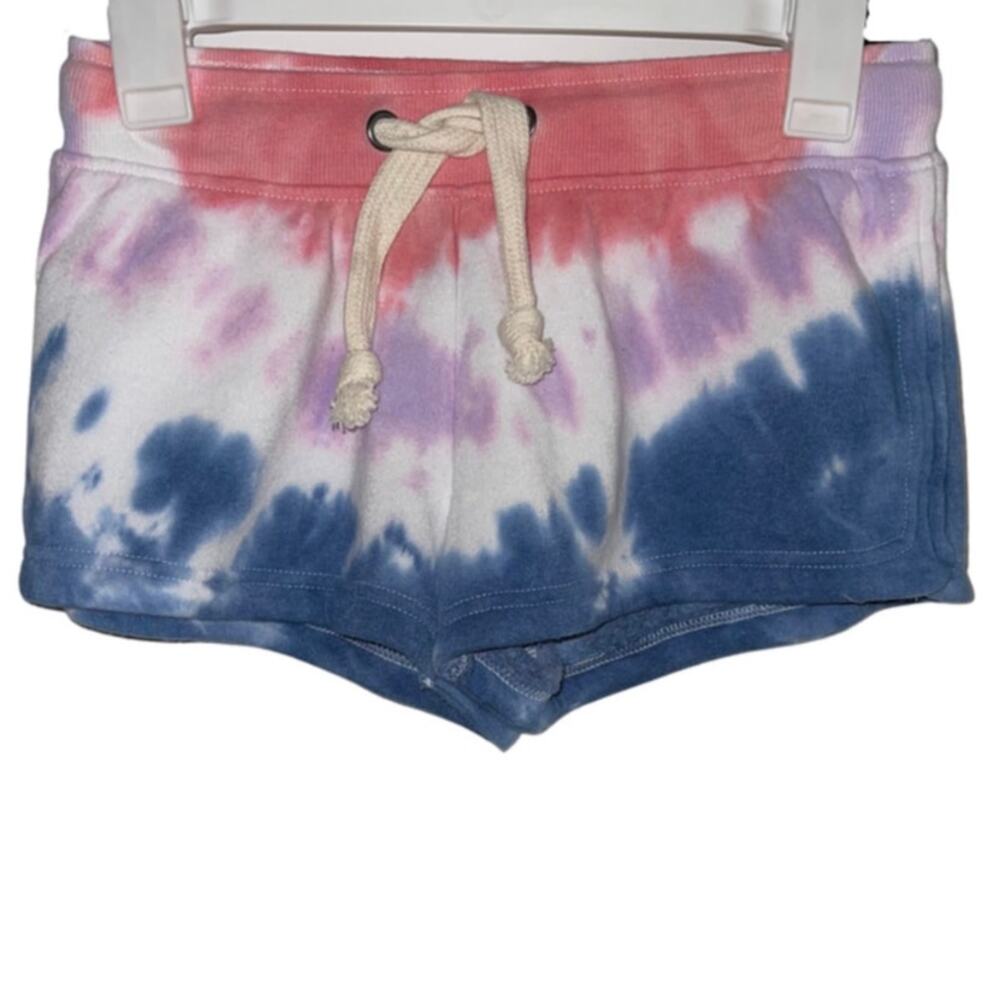 Ocean Drive Pink Blue White Tie Dye Drawstring Waist Shorts Size XS